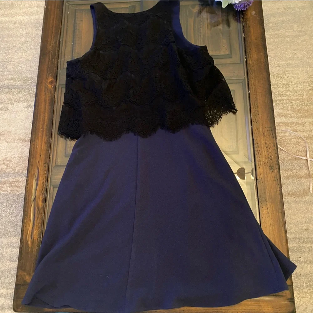 Charles Henry Two Color Lace Dress - Picture 8 of 11